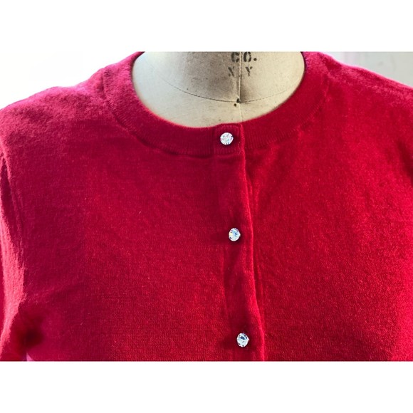 L.A.M.B. 2005 Boudoir Cherry Red Cashmere Cardigan Size M - Picture 3 of 10
